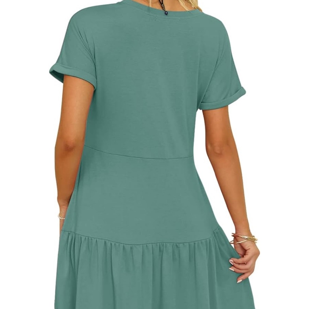 NWT women’s short sleeve crew neck T shirt dress Sz Medium - Picture 2 of 10